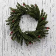 Изображение товара Еловый венок NEON-NIGHT с ягодами, диам. 45 см, литой