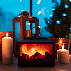 Изображение товара Светодиодный камин-светильник NEON-NIGHT "Сканди" с эффектом живого огня 18х9х16 см