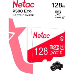 Изображение товара Карта памяти Netac P500 ECO MicroSDHC 128Gb Class 10 UHS-I 80MB/s (NT02P500ECO-128G-S)