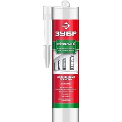 Изображение товара Герметик силиконовый нейтральный ЗУБР 280 мл прозрачный 41237-2