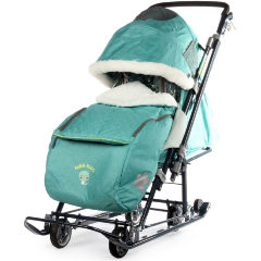 Изображение товара Санки-коляска Nika Ника детям 7-7 (В джинсовом стиле Зеленый)