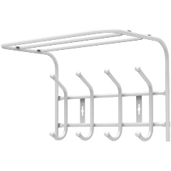 Изображение товара Настенная вешалка с полкой НИКА ВП4М в белом цвете для верхней одежды