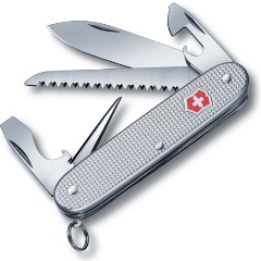 Нож VICTORINOX Farmer, 93 мм, 9 функций, алюминиевая рукоять, серебристый