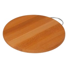 Изображение товара Доска разделочная ХОЗЯЮШКА 25 см, круглая, из бука с скобой