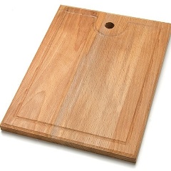 Изображение товара Доска разделочная ХОЗЯЮШКА 30х22 см, с канавкой, малая, бук (09-2)