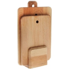 Изображение товара Набор разделочных досок ХОЗЯЮШКА 2 шт., прямоугольные, 35х25 см, 30х22 см, на подставке, бук (30-1)