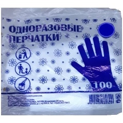 Изображение товара Перчатки одноразовые из полиэтилена ПЭ M, 50 пар прозрачных