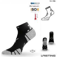 Изображение товара Носки LASTING RUN 901 черный с серой полоской, размер 38-41 (M)