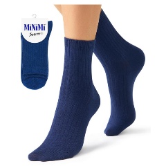 Изображение товара Женские теплые высокие носки MINIMI 3302 из шерсти и акрила голубые