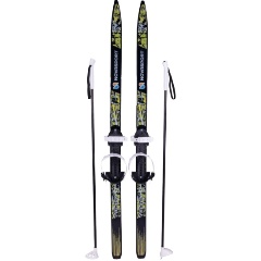 Изображение товара Лыжи подростковые NovaSport Black с универсальным креплением, 140/105