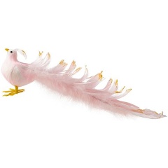 Изображение товара Елочная игрушка Magic Time Птичка розовая на клипсе из металла 34x9,5x12 см