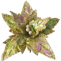 Изображение товара Елочная игрушка VALMA в виде цветка из полиэстера 26х26х18 см на металлоклипсе