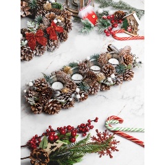 Изображение товара Новогодний подсвечник Elan Gallery Снежный лес на 4 свечи 46х15х8 см праздничный декор