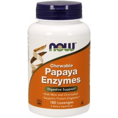 Изображение товара БАД NOW FOOD Papaya Enzyme Chewable 180 пастилок
