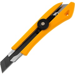 Изображение товара Нож 18 мм, сменное лезвие, SK4, метал. направляющая, винтовой фиксатор, DENZEL, 78943