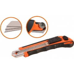 Изображение товара Нож Sturm! 1076-08-05 18мм с автоматической сменой лезвий и 3 лезвиями