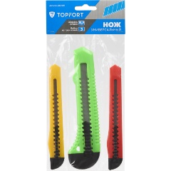Изображение товара Нож универсальный TOPFORT Набор 18мм х 1шт., 9мм х 2шт., цвет.ассорти
