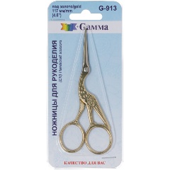 Изображение товара Ножницы GAMMA G-913 для рукоделия Цапельки 117 мм под золото