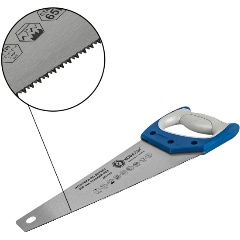 Изображение товара Ножовка по дереву КОБАЛЬТ 350 мм, шаг 2 мм / 12 TPI, закаленный зуб, 3D-заточка, точный рез, 2-х комп. рукоятка (248-788)