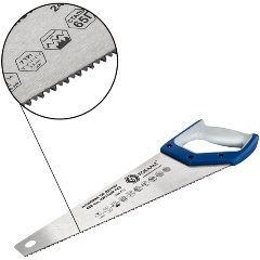 Изображение товара Ножовка по дереву КОБАЛЬТ 400 мм, шаг 3,5 мм / 7 TPI, закаленный зуб, 3D-заточка, чистый рез, 2-х комп. рукоятка (246-111)