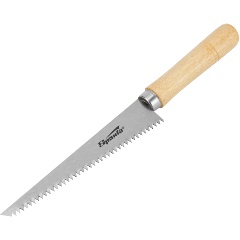 Изображение товара Ножовка по гипсокартону, 180 мм, деревянная рукоятка, SPARTA, 233905