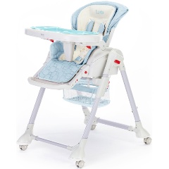 Изображение товара Стул-шезлонг для кормления Nuovita Tutela 2 в 1 Голубой с тиснением