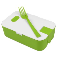 Изображение товара Ланч-бокс OASIS «Neo» 1 л, 19х11.9 см, с вилкой, пластик, зеленое яблоко (828503)