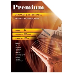 Изображение товара Обложки для переплета картонные Office Kit А4 "кожа" белые 100 шт.