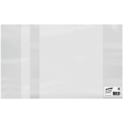 Изображение товара Обложка ПВХ со штрихкодом для тетрадей и дневников, С ЗАКЛАДКОЙ, ПЛОТНАЯ, 110 мкм, 210х350 мм, прозрачная, ЮНЛАНДИЯ, 229307