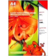 Изображение товара Обложки для переплета РеалИСТ картон глянец А4, 250 г/м2, красные, 100 шт/уп