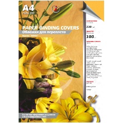 Изображение товара Обложки для переплета РеалИСТ картон кожа А4, 230 г/м2, желтые, 100 шт/уп