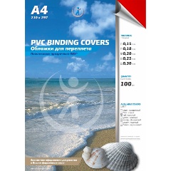 Изображение товара Обложки для переплета РеалИСТ ПВХ А4, 0,20 мм, прозрачные/красные, 100 шт/уп