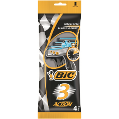 Изображение товара Одноразовая бритва BIC Action, 3 лезвия, 4 шт
