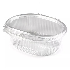 Изображение товара Одноразовый контейнер Юпласт овальный 750 мл, с крышкой, ЮП-РКС, комплект 420 шт., прозрачный ПЭТ, ЮУПМ6005