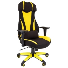 Изображение товара Кресло геймерское Chairman game 14 Россия ткань черн./желт.