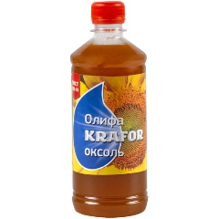 Изображение товара Олифа Оксоль Krafor, для деревянных и металлических поверхностей, 0,5 л, бесцветная