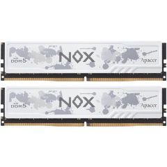 Изображение товара Оперативная память APACER NOX White 32Gb (2x16Gb) DDR5-6400 DIMM (AH5U32G64C552MWAA-2)