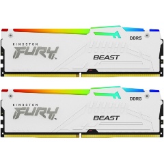 Изображение товара Оперативная память Kingston DDR5 32GB (2x16GB) 5600MHz PC-44800 FURY Beast White RGB XMP CL40 1.25V (KF556C40BWAK2-32)