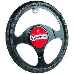 Изображение товара Оплётка руля AUTOPROFI, натуральная кожа с перфорацией, черный, размер М