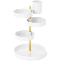 Изображение товара Органайзер Umbra настольный Pirouette, белый/латунь