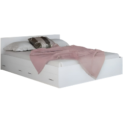 Изображение товара Кровать ОРИНОКО Стандарт 1600 с ящиками белая двуспальная мебель для спальни