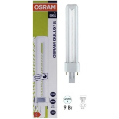 Изображение товара Лампа люминесцентная Osram DULUX S 9W/21-840 G23 холодный белый свет