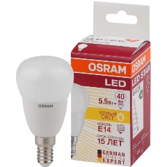 Изображение товара Лампа OSRAM LS CLP 40 5.4W/830 E14 470lm светодиодная