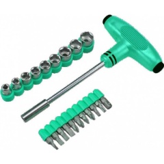 Изображение товара Отвертка с насадками, 21 ПРЕДМЕТ, МАГНИТ. НАКОНЕЧ., эрго Т ручка, Sturm! 1040-09-S21