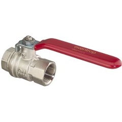 Изображение товара Кран шаровой Oventrop Optibal, полнопроходной, DN-32, 1 1/4", ВВ, PN, бар-16, ручка-рычаг из оцинкованной стали, латунь, никелированный