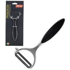 Изображение товара Овощечистка с горизонтальным лезвием, прорезиненная ручка Mallony MODERNO 984043