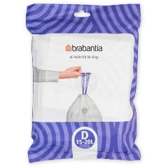 Изображение товара Мешки для мусора BRABANTIA PerfectFit, размер D (15-29 л), упаковка-диспенсер, 40 шт. (138164)