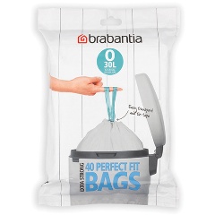 Изображение товара Мешки для мусора BRABANTIA PerfectFit, размер O (30 л), упаковка-диспенсер, 40 шт. (124846)