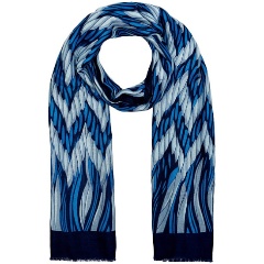 Изображение товара Женский палантин Henry Backer HB1960-60 из вискозы и хлопка синий