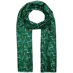 Изображение товара Женский палантин Henry Backer HB1962-65 из вискозы и хлопка Зеленый